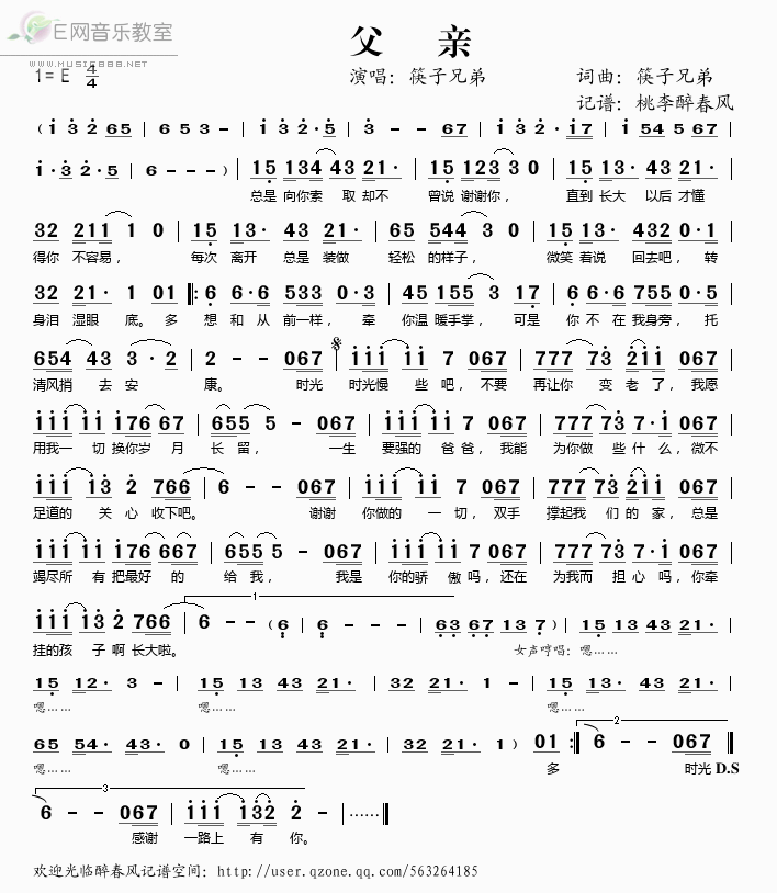 《父亲》简谱