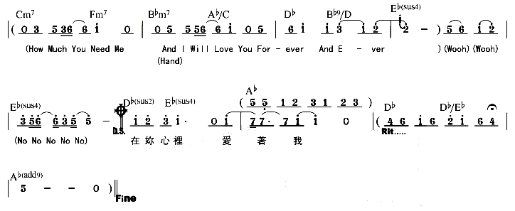 《一生爱你一个》简谱