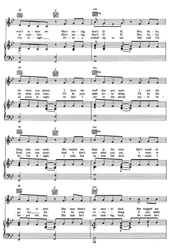 《Dirty Diana》五线谱