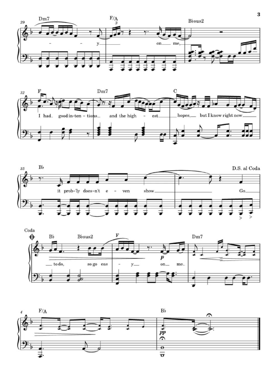 《Easy on Me》五线谱