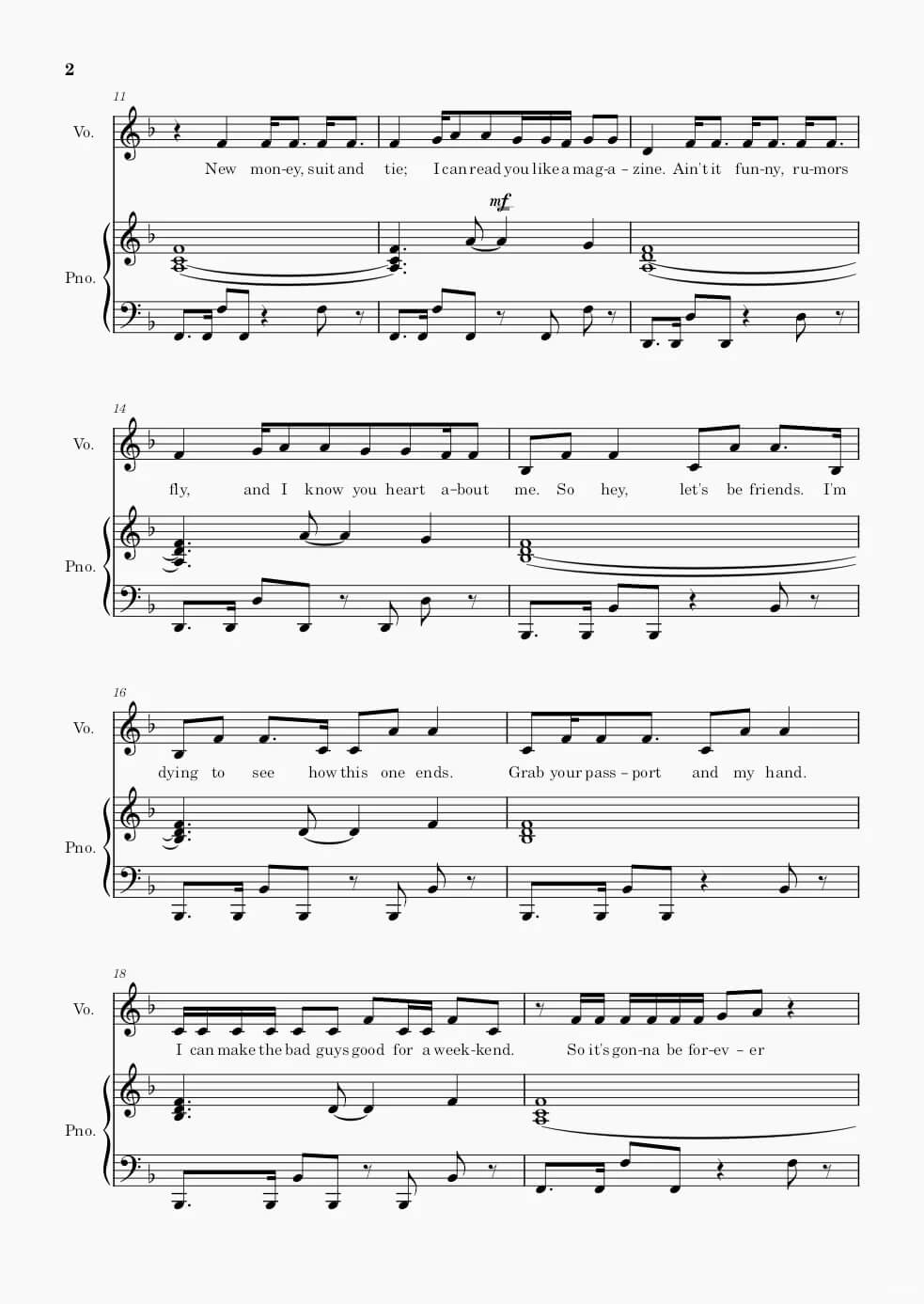 《Blank Space》五线谱
