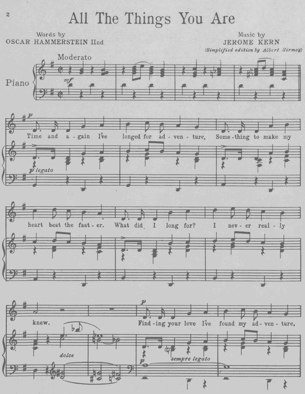《All the Things You Are》五线谱