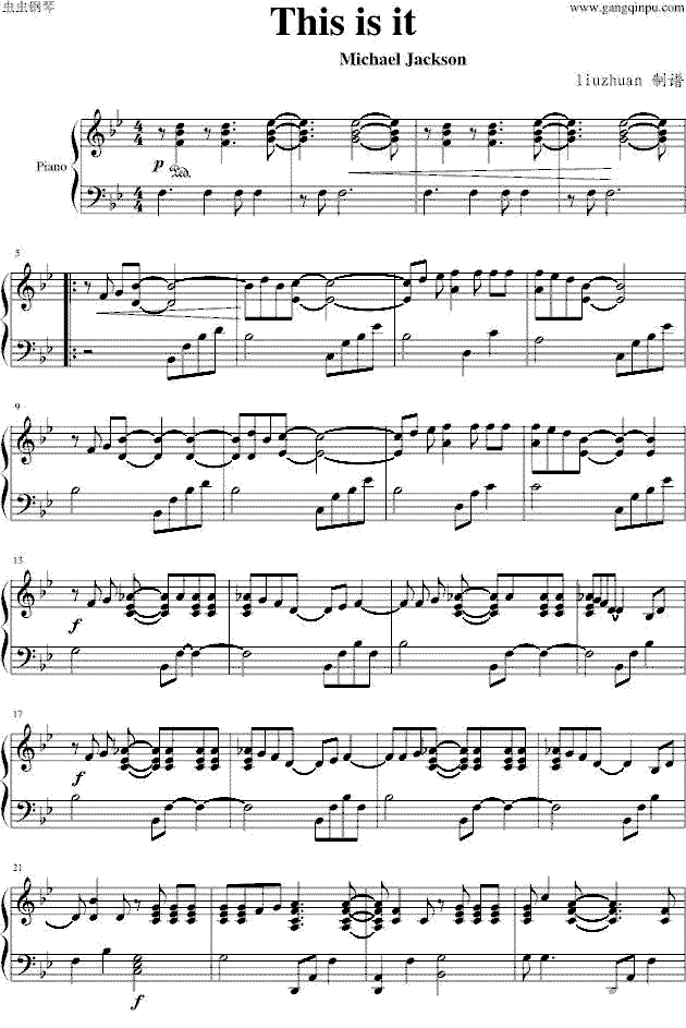 《This Is It》五线谱