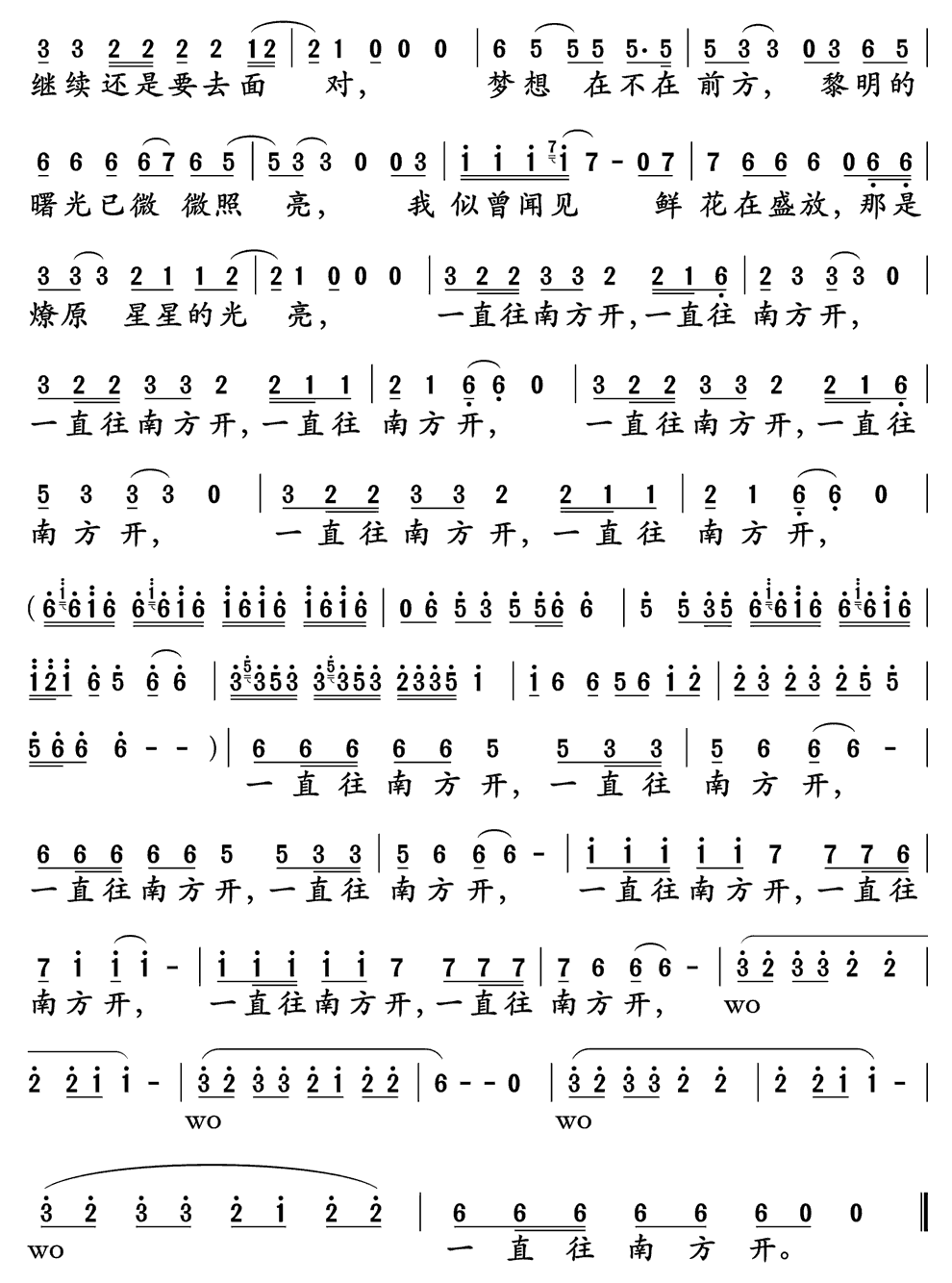 《公路之歌》简谱