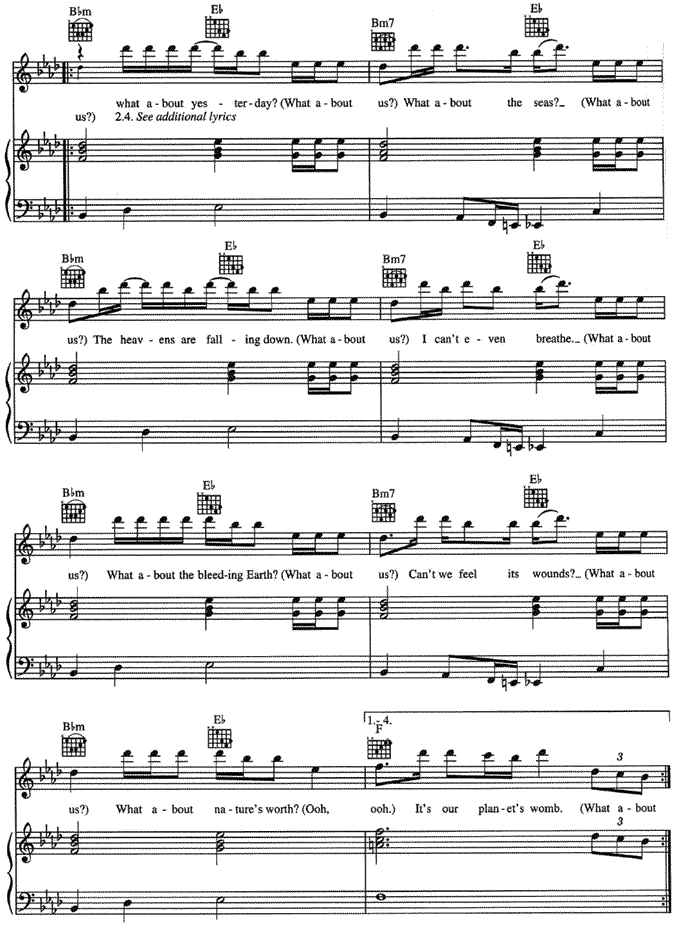 《Earth Song》五线谱