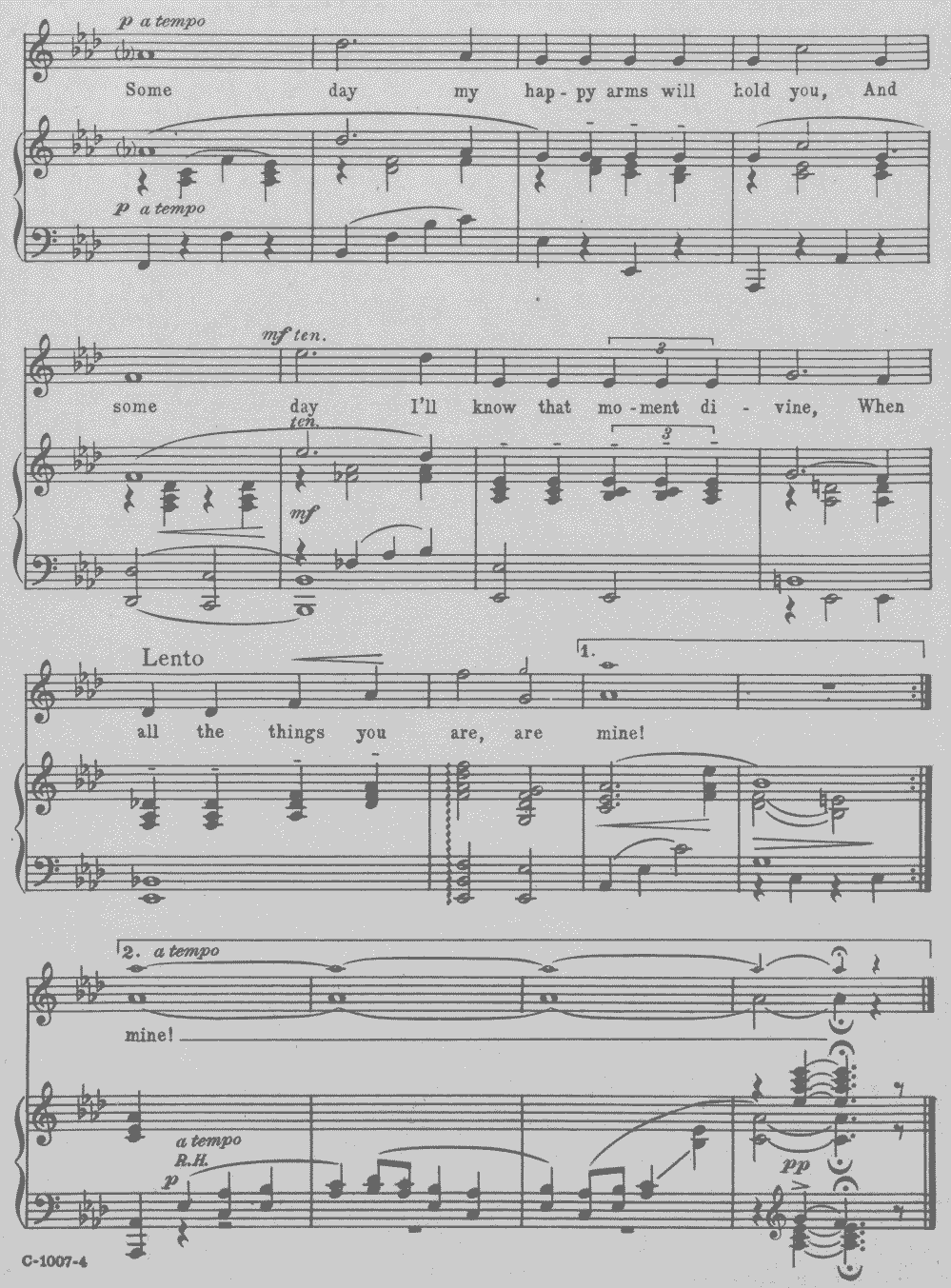 《All the Things You Are》五线谱