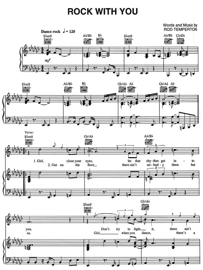 《Rock With You》五线谱