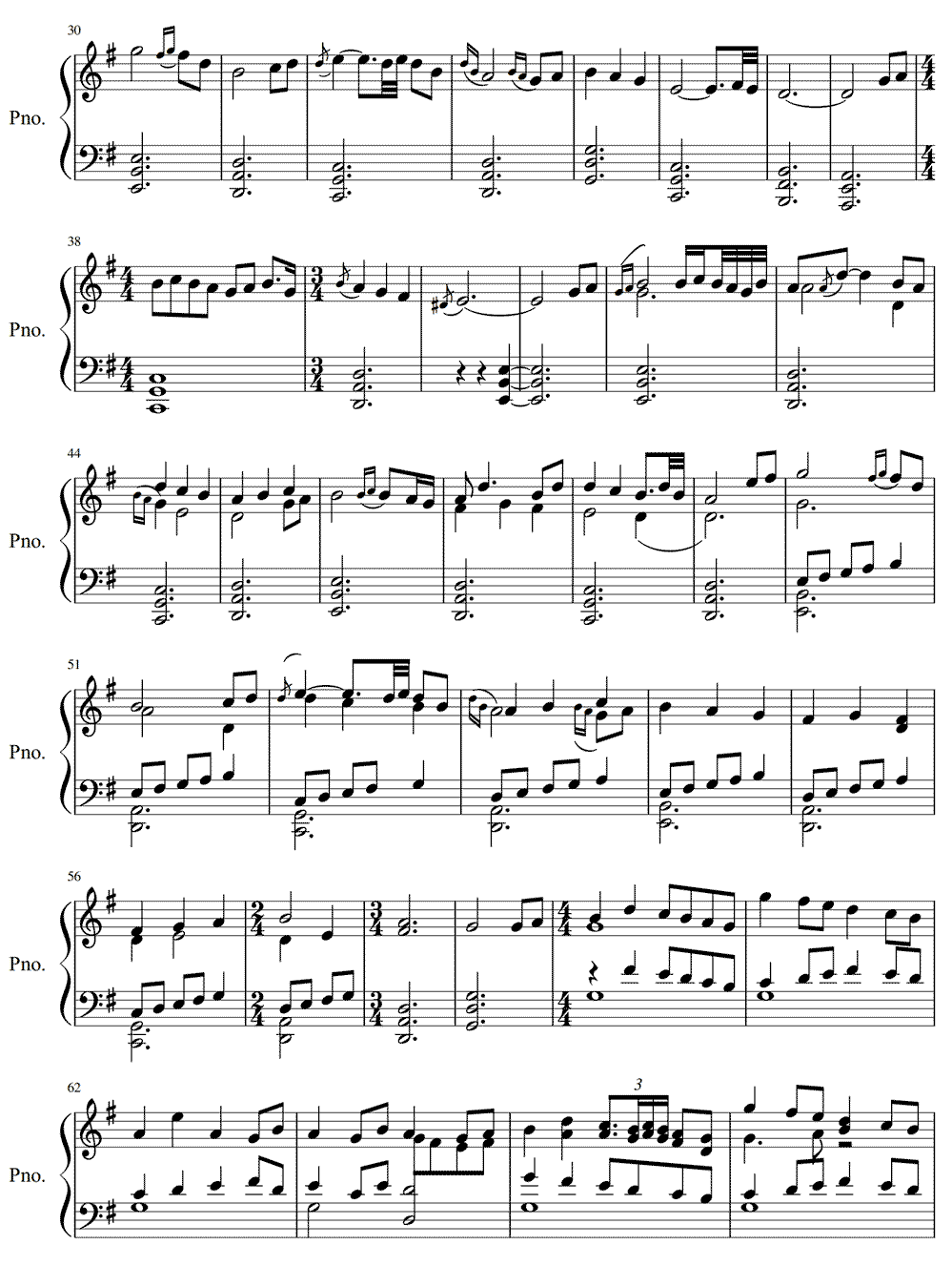 《大海的咏叹》五线谱