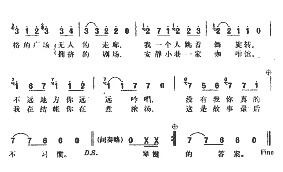 《布拉格广场》简谱