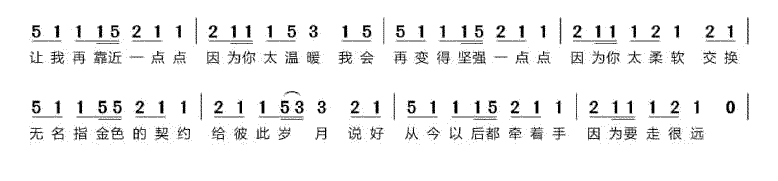 《勾指起誓》简谱