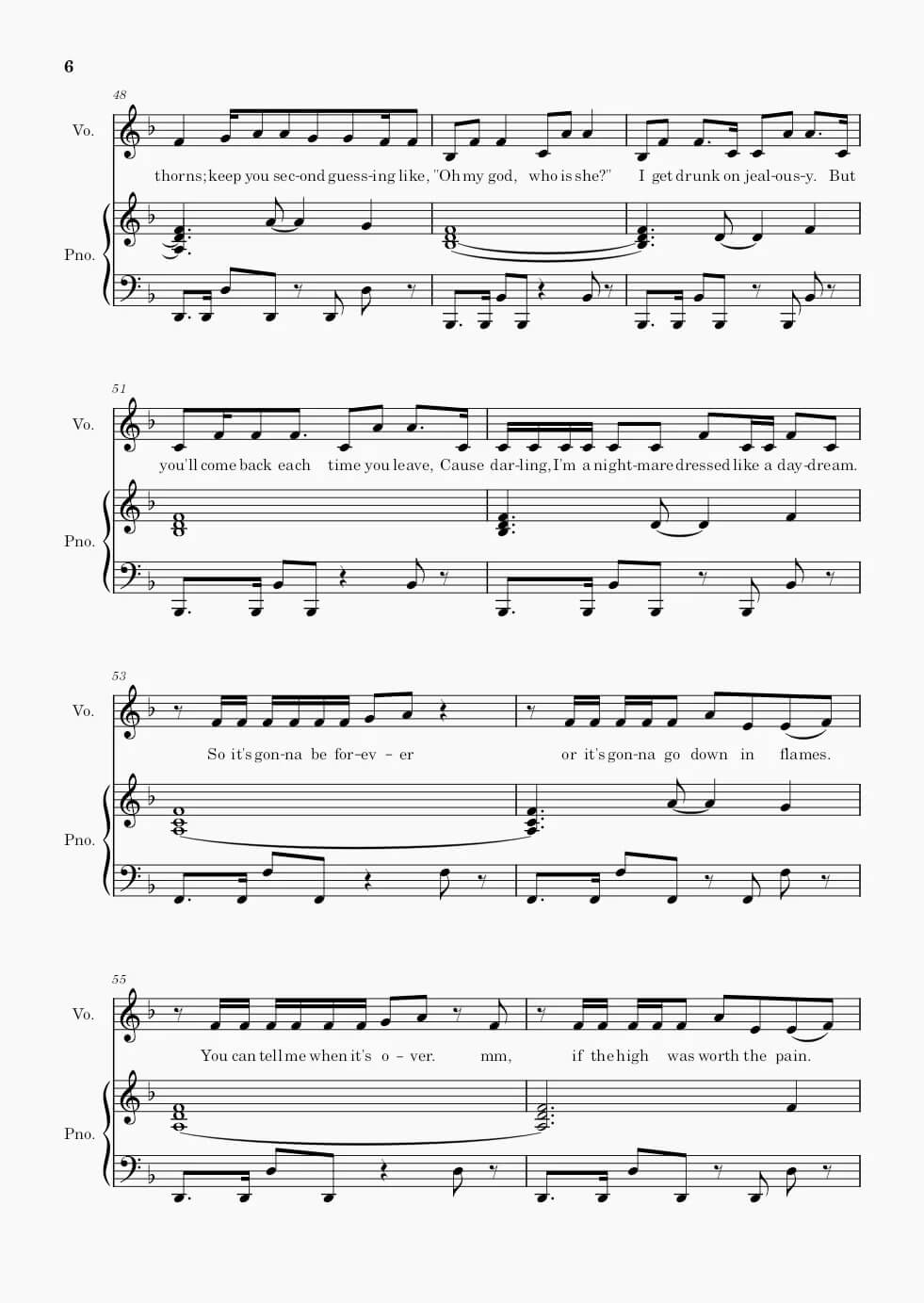 《Blank Space》五线谱