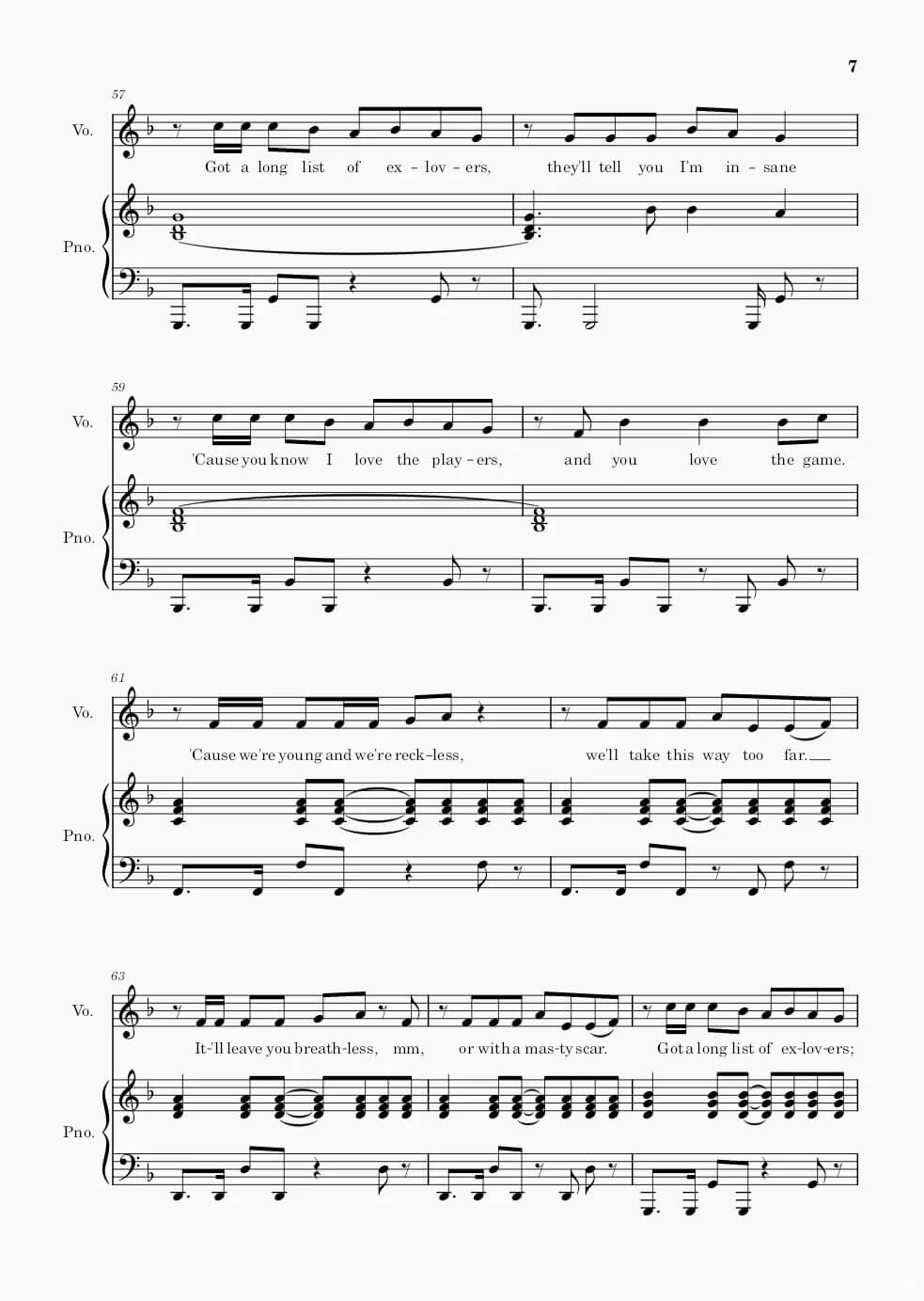 《Blank Space》五线谱