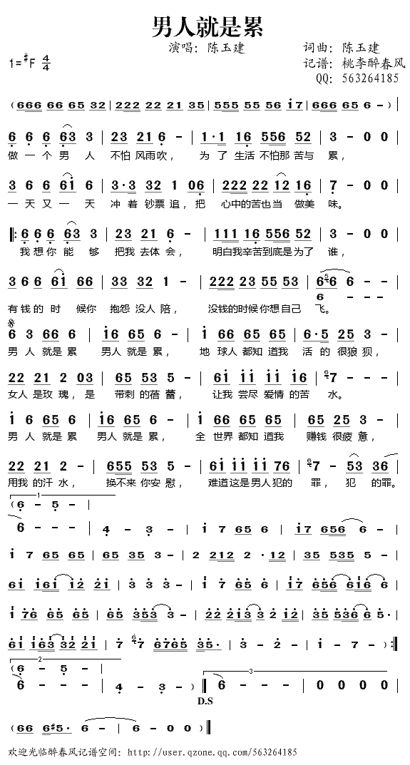 《男人就是累》简谱