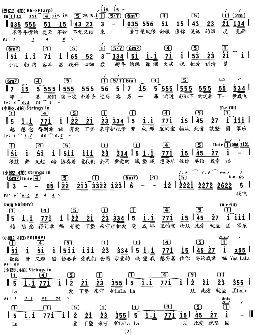 《爱的城堡》简谱