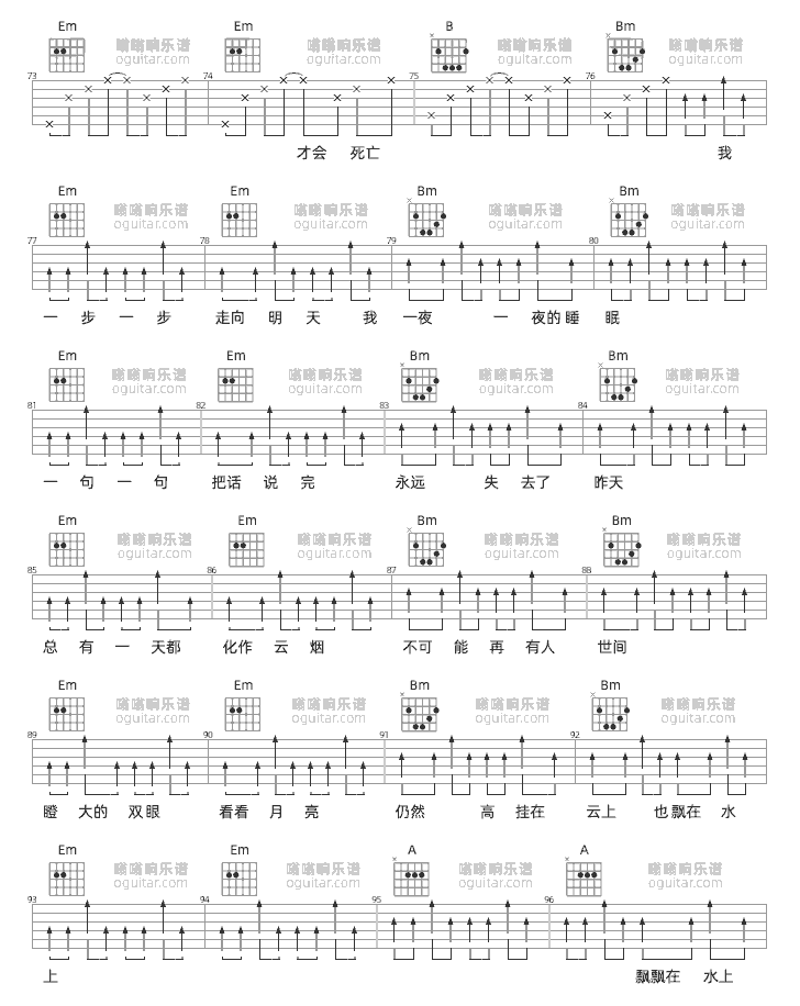 《冷血动物》吉他谱