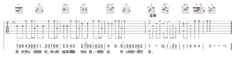 《奇洛李维斯回信》简谱吉他谱对照